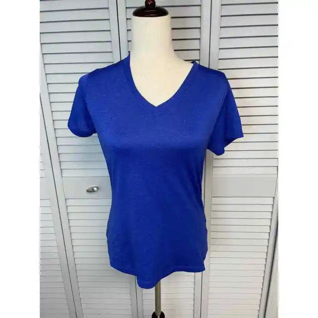 Fila short sleeve v-neck blue athletic tee shirt women's size small