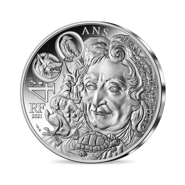 FRANCE 100 Euro Argent Jean de la Fontaine 400 ans de sa naissance 2021