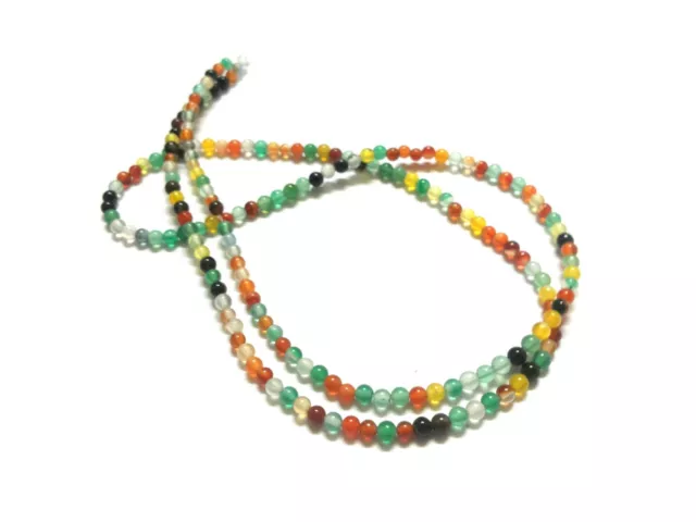5 Brin Naturel Multi Onyx Rond 2-2.5mm Desseré Perles 13 " Pouce, Couleur