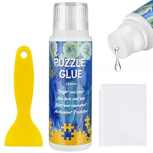 Jigsaw Puzzle Glue Quick Dry for Paper and Wood with Glue Applicator