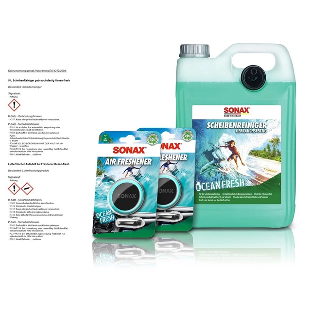 PULITORE DISCHI SONAX 5 LITRI PRONTO ALL'USO OCEAN-FRESH + 2x DEODORANTE
