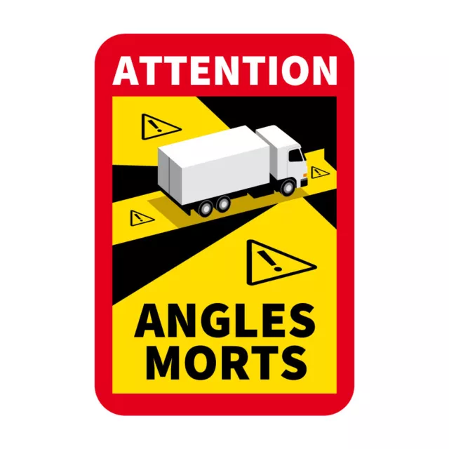 Autocollants Attention Angles Morts Poids Lourds (M0374). Autocollant Angle Mort