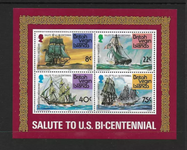 1976 British Virgin Islands Bicentenary American Revolution Minisheet SG MS359