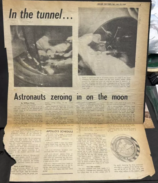 VTG Chicago Sun Times APOLLO 11 ARMSTRONG ALDREN NASA 7/19/1969  MOON Newspaper