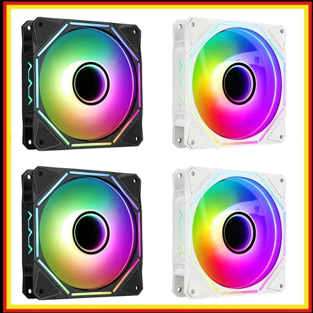 12CM CPU COOLER 12V 4-pin PWM CPU Cooler Fan 24 LED Beads for Game ...