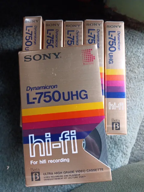 Lot of 6 Sony Dynamicron L-750 UHG Video Tape