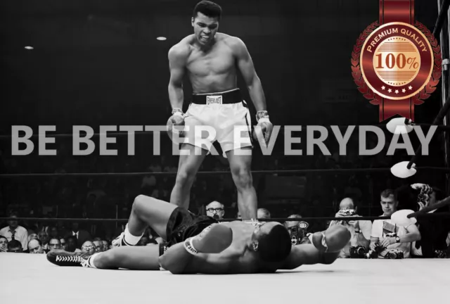 Muhammad Ali Be Better Motivational Quote Sport Boxing Print Premium Poster