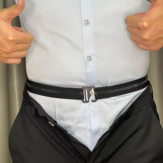 Unisex Belt Durable Shirt 2Pcs Lock New Hidden Adjustable Keeper Gift Elastic