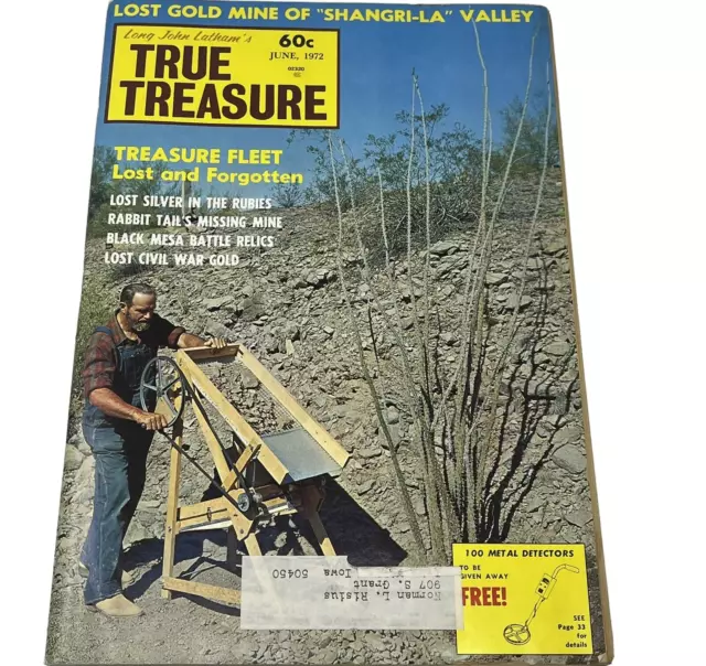 1972 True Treasure Hunting Magazine Metal Detecting Lost Mine Shangri-La Valley