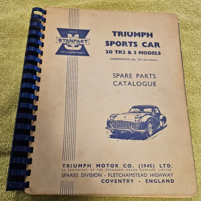 Stanpart Triumph Sports Car 20 TR2 3 Spare Parts Catalogue MAKE OFFER FREE S&H!