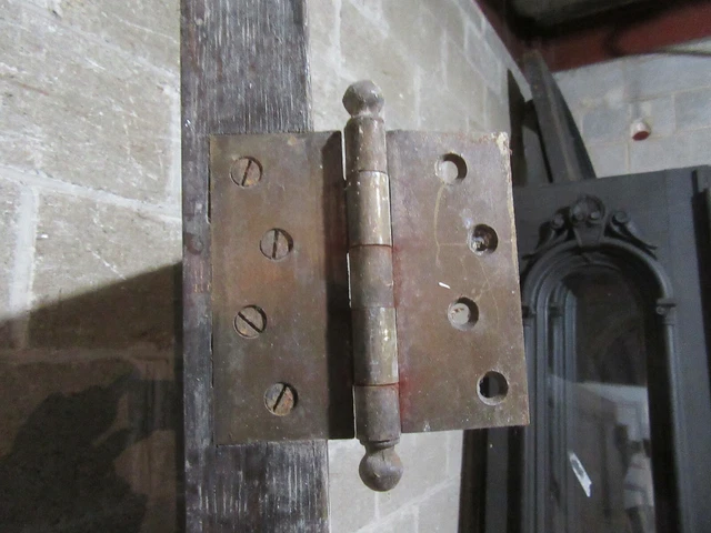 ~ ANTIQUE OAK 6 PANEL DOOR WITH HARDWARE I ~ 32 x 81.5 ARCHITECTURAL SALVAGE 10