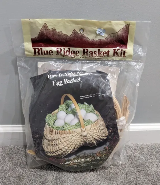NUEVO Kit de Cesta Blue Ridge De Colección Cesta de Huevos Commonwealth MFG 1983 Artesanía Pascua