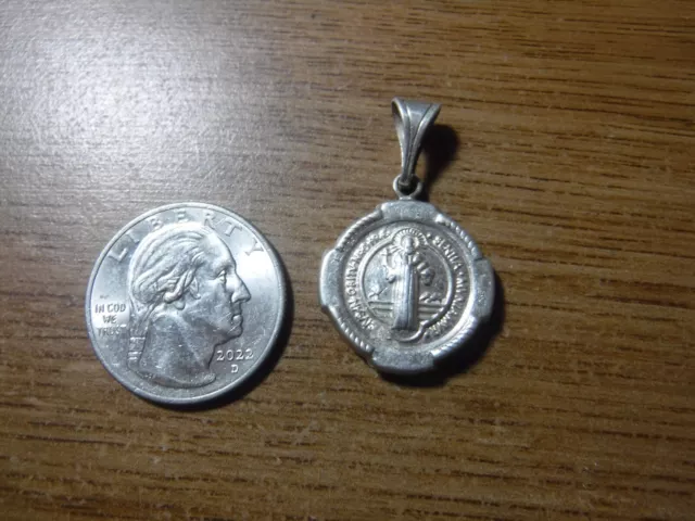 Medalla católica de San Benito, plata esterlina