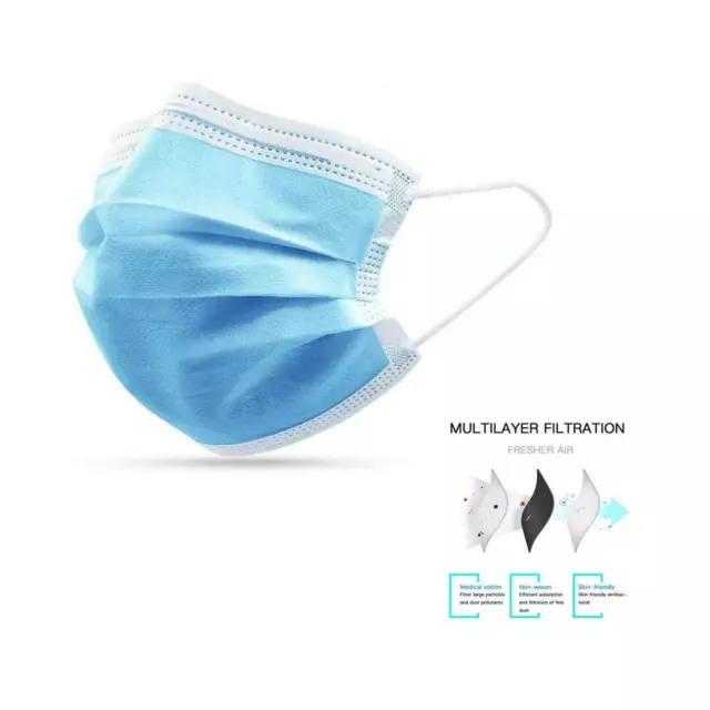 Non Surgical Face Mask Disposable Virus Hygiene Blue Mask Protect Flu Dust Mouth