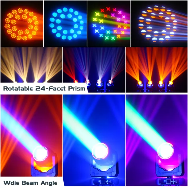 200W LED Beam Moving Head  8+16 Prism  17Gobo DMX Aurora Spot Party Bühnenlicht 2