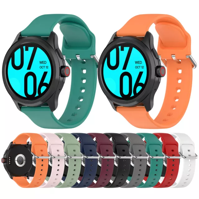 For Ticwatch Pro5 Smartwatch Band 24mm Soft Silicone Wristband Replacement Strap