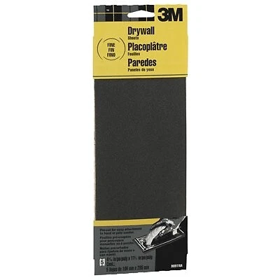 Drywall Sandpaper, Fine, 4-3/8 x 11-In., 5-Pk. -9091NA