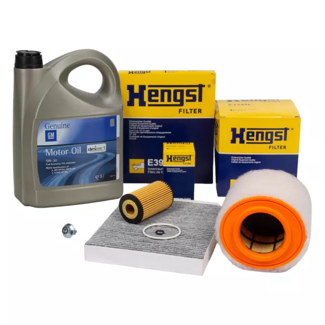 HENGST Filterset 5L ORIGINAL 5W30 dexos1 Gen3 Motoröl für OPEL ASTRA K 1.6 CDTi