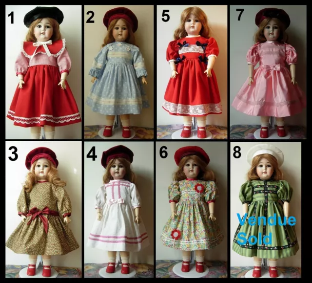 robe pour poupée ancienne Jumeau SFBJ Halbig Kestner Steiner dress antique doll