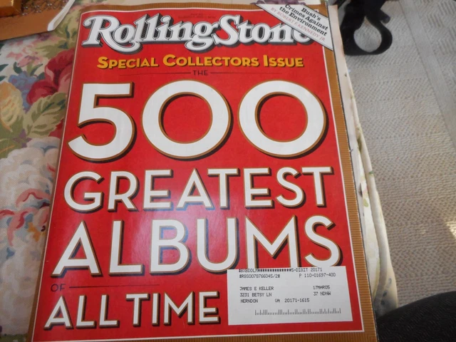 ROLLING STONE MAG 500 GREATEST ALBUMS OF ALL TIME 12/03 RFK Jr ...