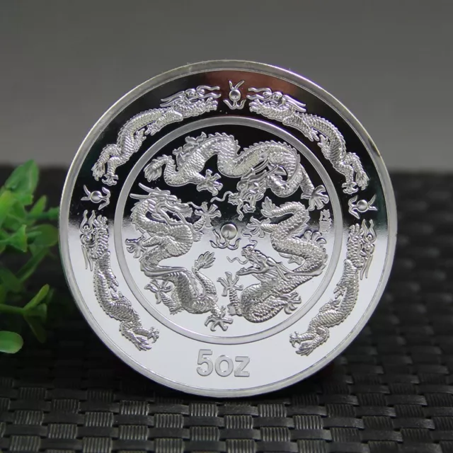 1988 New Year Old Silver Coin 5 Ounces Twelve Zodiac Dragon Commemorative Coins
