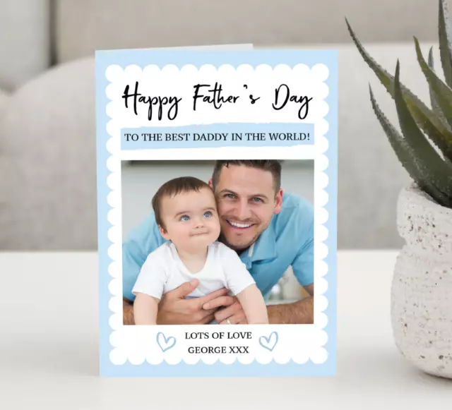 Personalised Photo 1st Fathers Day Card • Grandad • Dad • Daddy • Baby • A5 Size