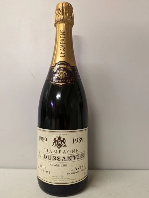 CHAMPAGNE BRUT MILLESIME 1989 - GRAND CRU - P. DUSSANTER à AVIZE - 34 ans d'âge