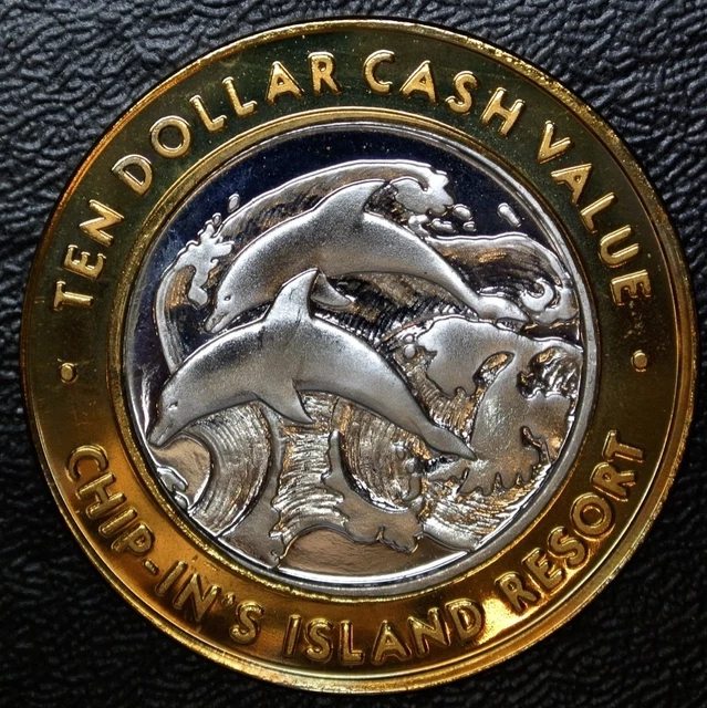CHIP-IN’S ISLAND RESORT Harris MI COLLECTOR’S SERIES TEN DOLLAR TOKEN.999 SILVER