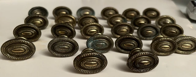 Lot 26 Antique Vtg Door Knobs Brass Ornate Victorian Eastlake cupboad drawer