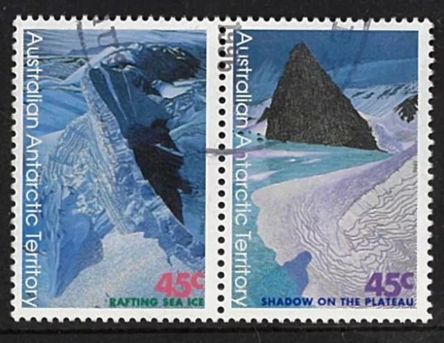 1996 Australian CTO MNH AAT Tenant Strip 2x45c Antarctic Ice Scenes Stamp issues