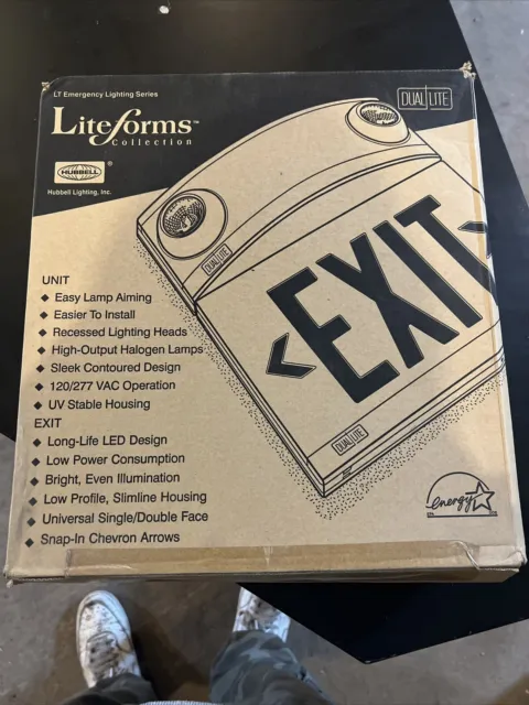 New Hubbell LTURW3 Emergency LED Lighting Unit/ Exit sign