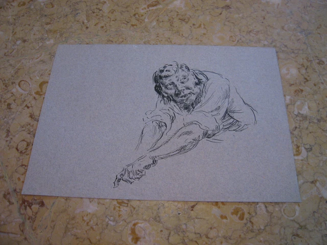Vintage Antique Early 20th Century Edward Comly Trego Drawing of Man or Woman