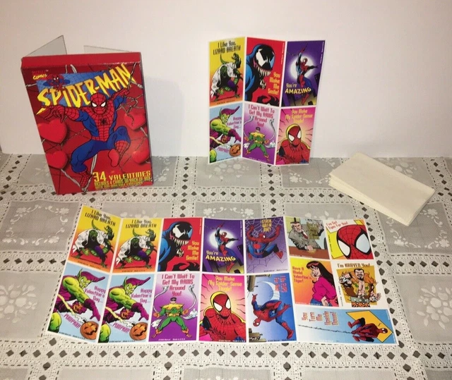 VTG1995 SPIDERMANVENOMDOC OCKRAVENMARVEL Valentine CardsLoose