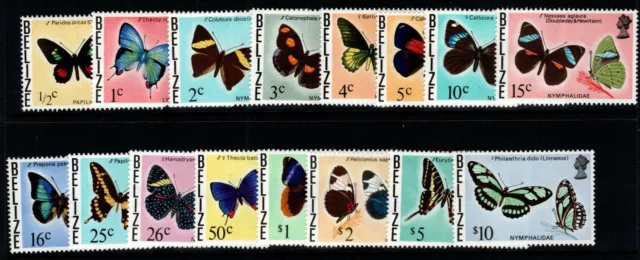 Belize Sg380/95 1974-7 Butterflies Mnh