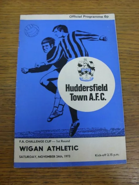 24/11/1973 Huddersfield Town v Wigan Athletic [FA Cup] (Creased, Folded). For UK