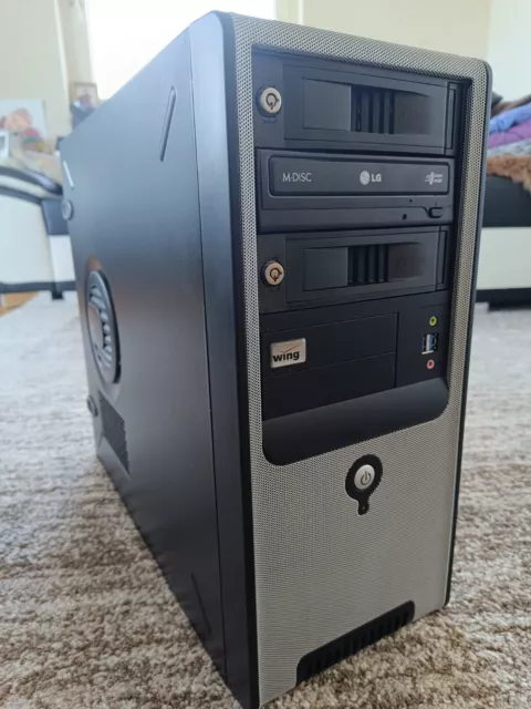 PC Gehäuse Midi Tower mit Netzteil, SSD, HDD, DVD und Lüfter