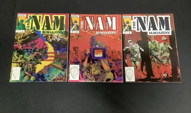 ‘Nam Magazine #1-3 Comic Lot, Marvel Magazine, Michael Golden, 1988