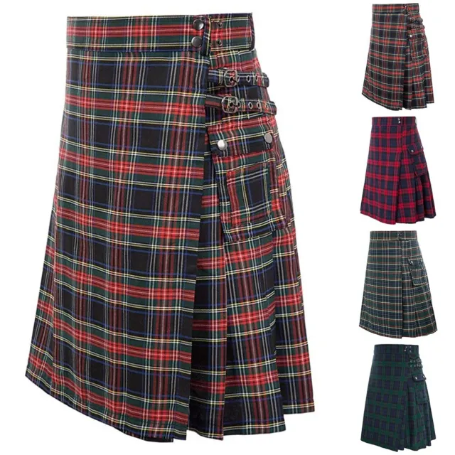 Bequeme schottische Herren Kilts Highland Freizeit Tartan Kilt mit Taschen