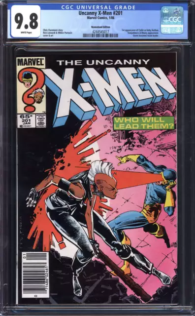X-Men #201 Cgc 9.8 White Pages // Newsstand Edition Marvel 1986