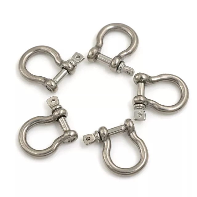 5pcs m4 304 stainless bow shackle steel screw pin anchor shackle bow Rigging #km 3