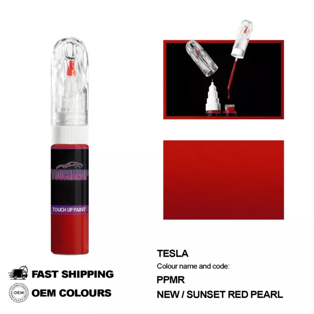 Para Modelos Tesla Nuevos/Sunset Red Ppmr Pintura De Retoque Kit De...