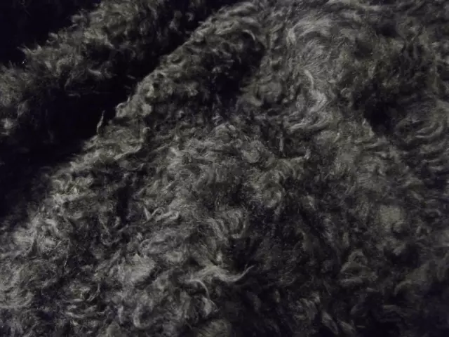 Boucle Teddy Faux Fourrure Tissu Matière - Noir