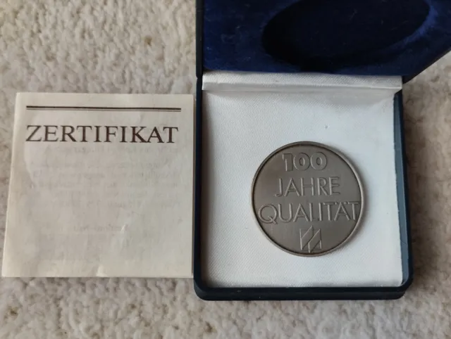 Münze, 100 Jahre Qualität Brillux mehr als Farbe, 1989, mit Zertifikat, im Etui