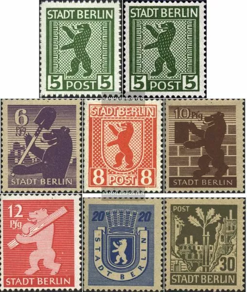 Sowjetische Zone (All.Bes.) 1A,1AB,2A-7A (kompl.Ausg.) postfrisch 1945 Berliner
