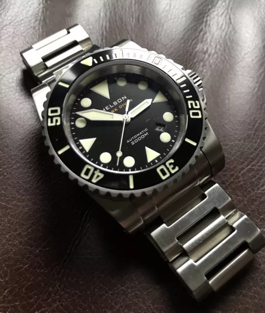 HELSON SHARK DIVER 45 Steel With Black Dial. As New. EUR 413 77 PicClick FR