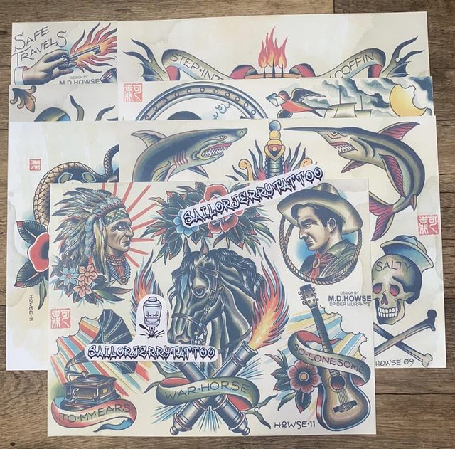 Lote flash de 7 hojas de tatuaje de araña Murphy ""Matt Howse""!