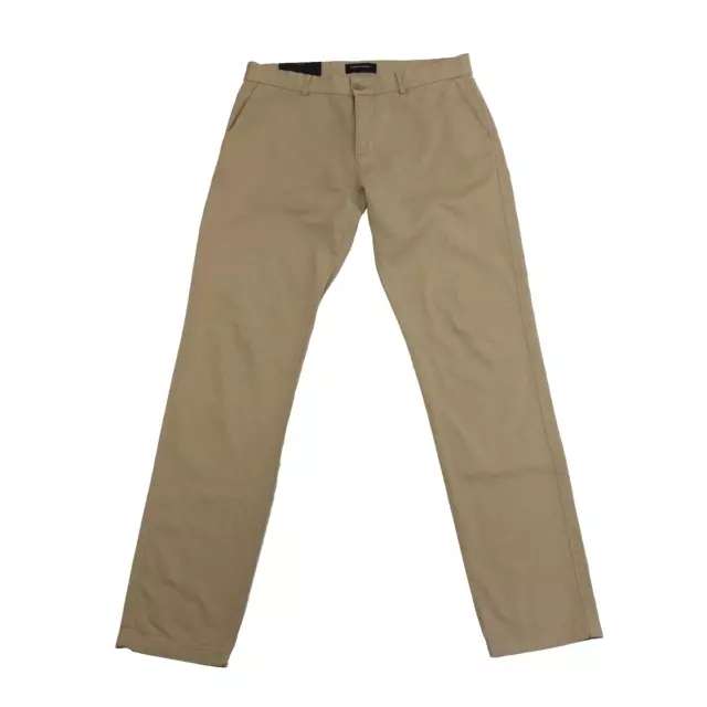 A DAYS MARCH Herren Baumwolle Köper SCHMALE PASSFORM CHINO Hose W33 L32 beige