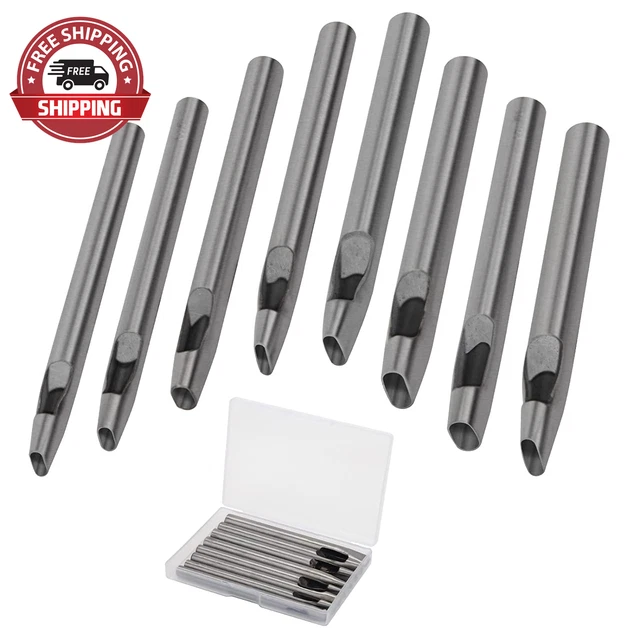 8 Size Oval Hole Punch for Leather 2Mm-5Mm,  Leather Punch Tools Set Hollow Punc