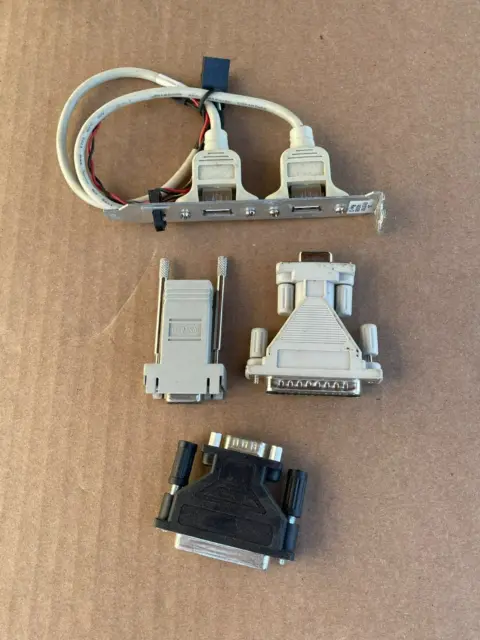 Dual Port USB Bracket +Modular Srial Adapters (Lot of 4 Pcs)