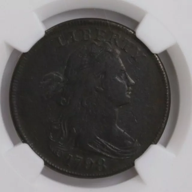 1798 Draped Bust 1C NGC Certified AU Details Damaged Early Copper Large Cent